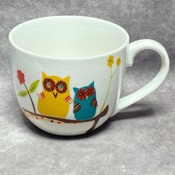 Colorful Owl Ceramic Coffee Mug by Just Mugs 14 oz Cup - Picture 1 of 12